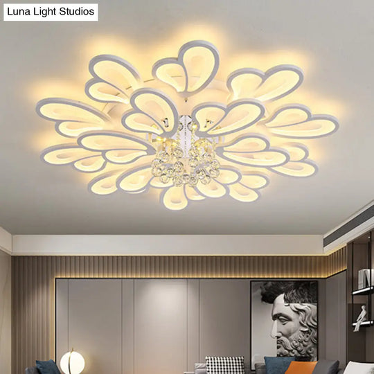 Contemporary Floral Flushmount Ceiling Light For Living Room Décor