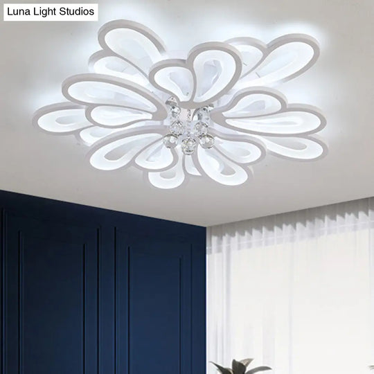 Contemporary Floral Flushmount Ceiling Light For Living Room Décor