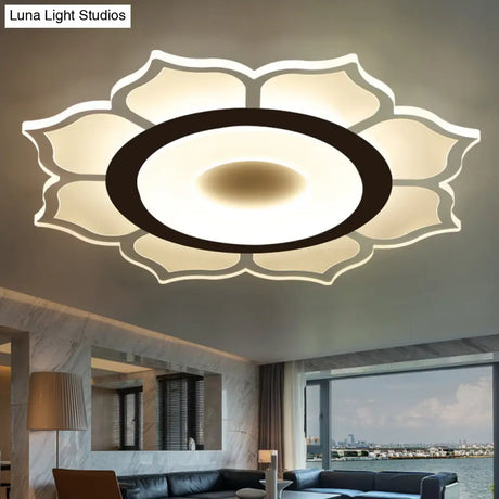 Contemporary Flower Acrylic Ceiling Light: 16.5/20.5 Wide Led Flush Mount With Warm/White Light And