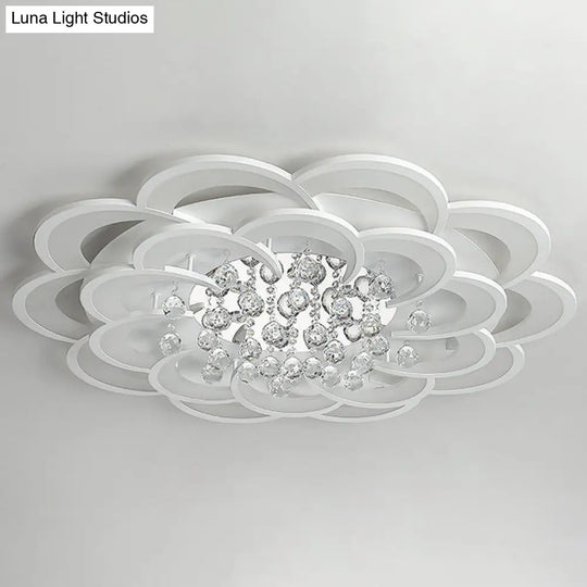 Contemporary Flower Flush Mount Ceiling Light - Acrylic Fixture For Living Room