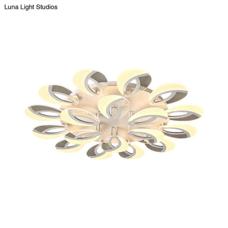 Contemporary Flush Mount Fan Ceiling Light With Adjustable Acrylic Shade In Multiple Tones
