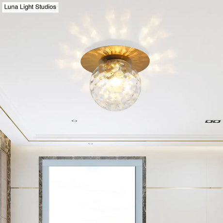 Contemporary Frosted Glass Sphere Semi Flush Chandelier: Stylish Ceiling Mount Light For Hallways