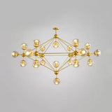 Contemporary Geometric Chandelier - Brass/Gold/Rose Gold 10/15/21 Lights Living Room Pendant 21 /