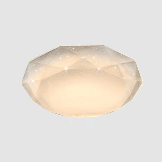 Contemporary Geometric Flush Mount Acrylic Ceiling Light For Bedroom White / 10.5 Warm