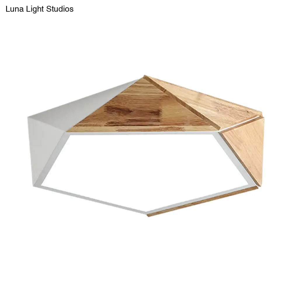 Contemporary Geometric Flush Mount Led Lamp: White/Black Ceiling Light For Living Room (Warm/White)