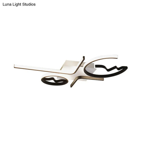 Contemporary Geometric Flush Mount Lighting - Acrylic 3/4 Lights Black/White Warm/White Light