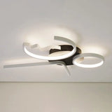 Contemporary Geometric Flush Mount Lighting - Acrylic 3/4 Lights Black/White Warm/White Light 3 /