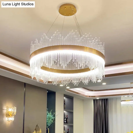 Contemporary Geometric Led Chandelier - Simplicity And Elegance In Gold