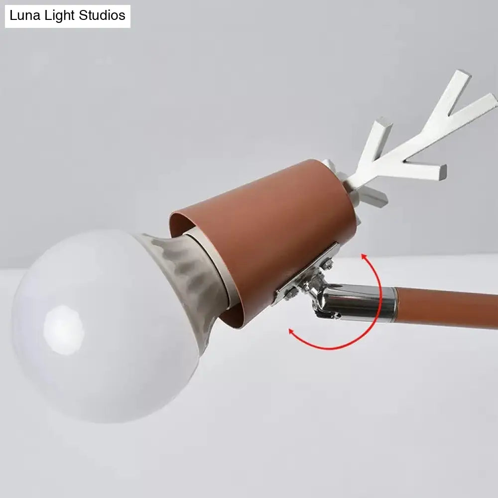 Contemporary Glass Ball Semi Flush Light Fixture For Childrens Bedroom Ceiling Features Antler