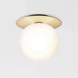 Contemporary Glass Led Flush Mount Ceiling Light - Stylish Lighting For Corridor Gold / Milk White