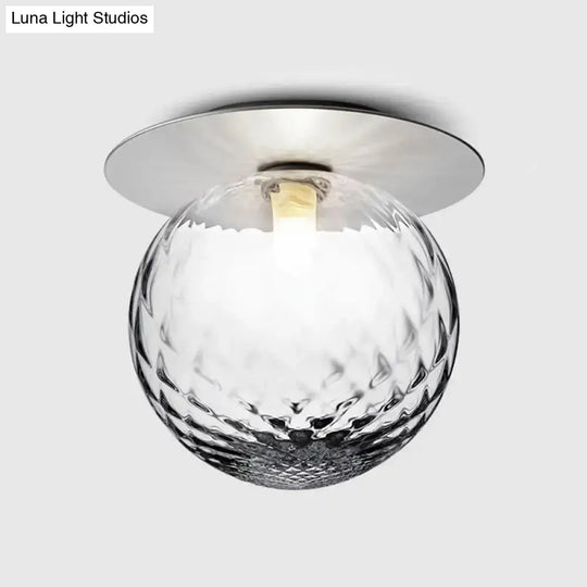 Contemporary Glass Led Flush Mount Ceiling Light - Stylish Lighting For Corridor Silver / Clear