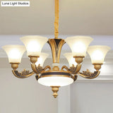 Contemporary Glass Pendant Light Kit: Bell-Shaped Ceiling Chandelier For Living Room White