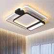 Contemporary Gold/Black Acrylic Ceiling Light With Led Flush Mount For Bedroom 16-19.5’ Width -