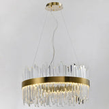 Contemporary Gold Crystal Led Ceiling Light For Dining Room / 23.5