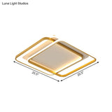 Contemporary Gold Led Bedroom Ceiling Light With Acrylic Shade - Warm/White 16.5’/20.5’ Width