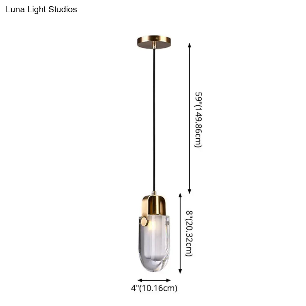Contemporary Gold Droplet Crystal Pendant Led Ceiling Light