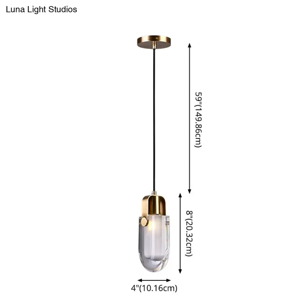 Contemporary Gold Led Crystal Pendant Ceiling Light