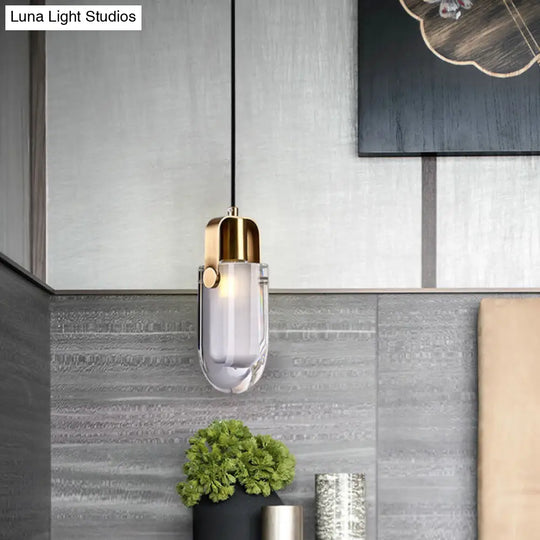 Contemporary Gold Led Crystal Pendant Ceiling Light