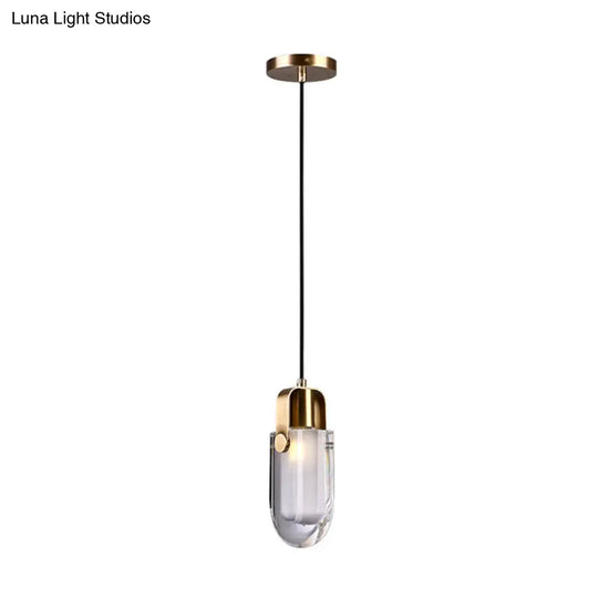 Contemporary Gold Led Crystal Pendant Ceiling Light