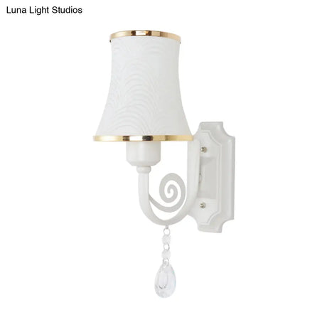 Contemporary Gold Wall Sconce 1 Light Textured Glass Mount Fixture Ideal For Living Room