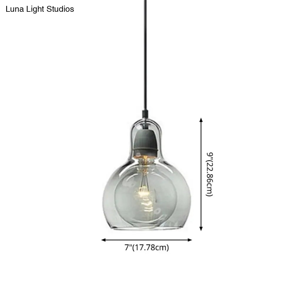 Contemporary Gourd Glass Pendant Light Fixture for Lounge