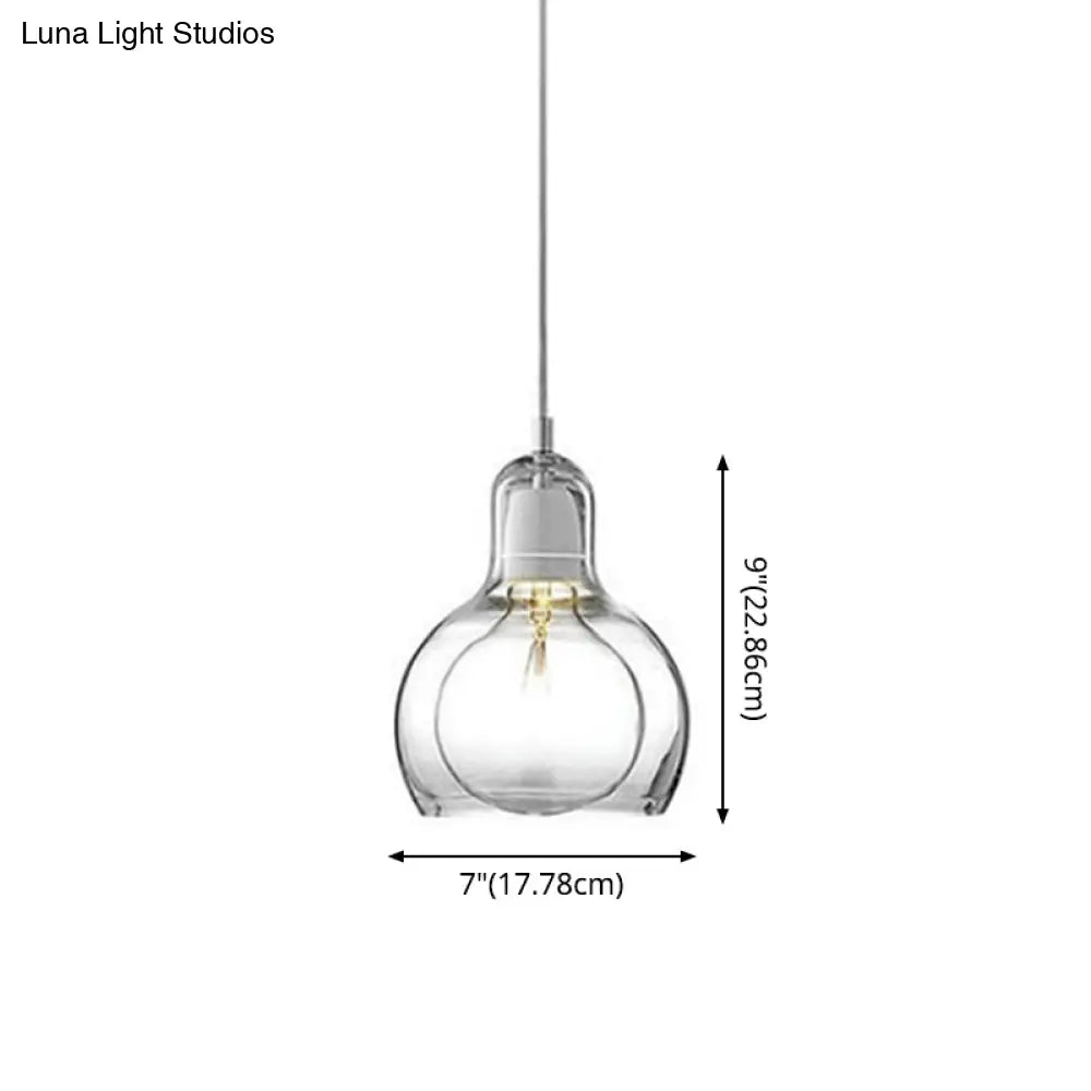 Contemporary Gourd Glass Pendant Light Fixture for Lounge