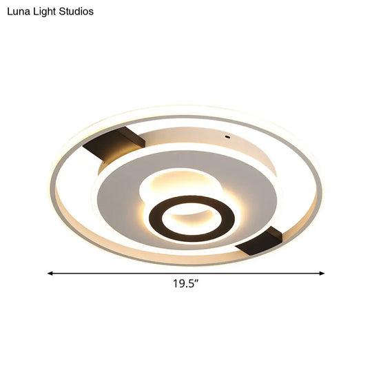 Contemporary Halo Led Ceiling Light In Black - White - Thin Acrylic Flush Mount