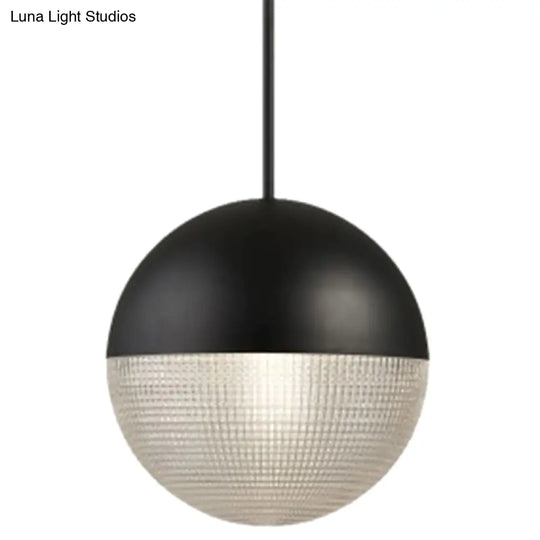 Modern Hemispherical Glass Pendant Light With Frosted Metal Lamp Body - Ideal For Aisles And Bars