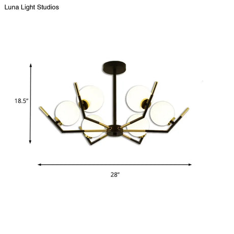 Contemporary Iron Claw Chandelier With White Glass Shade - 6/8/10 Lights Pendant