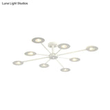 Contemporary Iron Sputnik Chandelier: 6/8-Head Hanging Lamp For Bedroom Black/White/Black-Gold