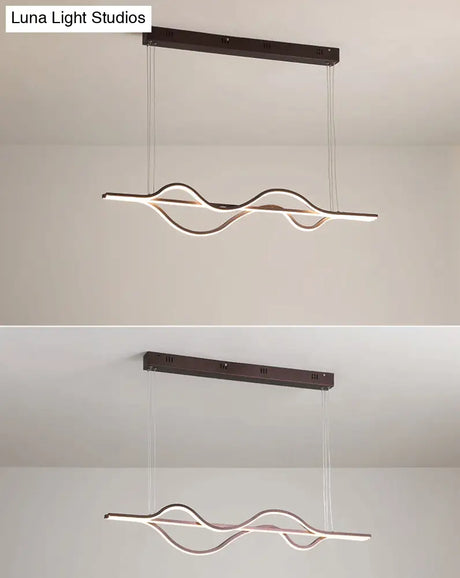 Contemporary Island Lighting: Brown Lines Led Acrylic Ceiling Fixture