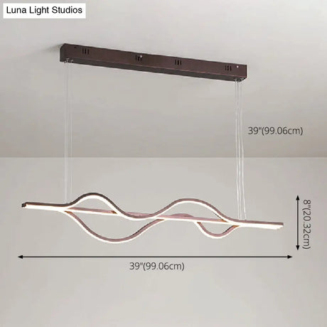 Contemporary Island Lighting: Brown Lines Led Acrylic Ceiling Fixture