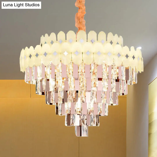 Contemporary Layered Ceiling Chandelier - Clear Crystal 12/16/22 Lights Ideal For Living Room Down
