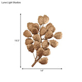 Contemporary Leaf Wall Sconce With Dark Coffee/Gold Finish - Perfect For Living Room Lighting