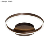 Contemporary Led Acrylic Ceiling Flush Light Fixture In Black/Brown 1/2/3 - Ring Warm/White/Natural