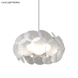Contemporary Led Acrylic Hanging Light Kit - Cloud-Like White Ceiling Pendant For Bedroom
