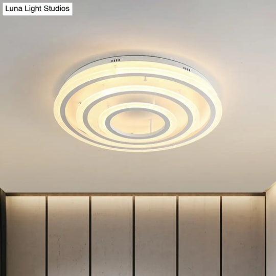 Contemporary Led Acrylic Hoop Ceiling Light In Warm/White - 18’/29.5’ Width White / 29.5’ Warm