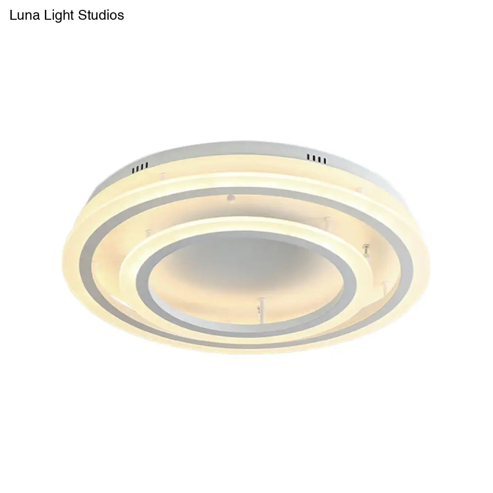 Contemporary Led Acrylic Hoop Ceiling Light In Warm/White - 18/29.5 Width