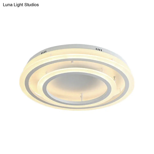 Contemporary Led Acrylic Hoop Ceiling Light In Warm/White - 18/29.5 Width