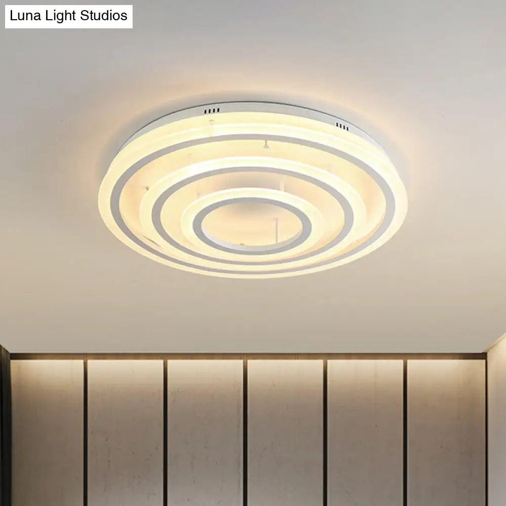 Contemporary Led Acrylic Hoop Ceiling Light In Warm/White - 18/29.5 Width White / 29.5 Warm