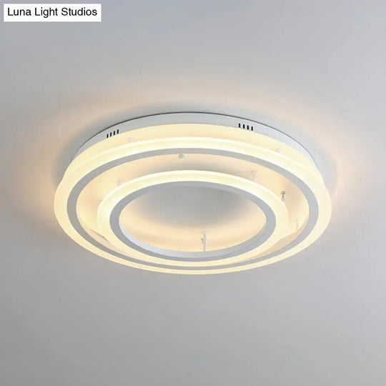 Contemporary Led Acrylic Hoop Ceiling Light In Warm/White - 18’/29.5’ Width
