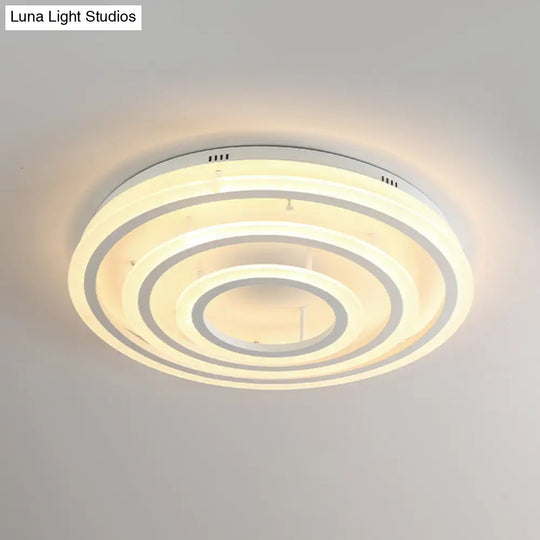 Contemporary Led Acrylic Hoop Ceiling Light In Warm/White - 18’/29.5’ Width