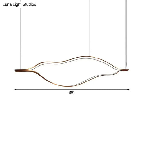 Contemporary Led Acrylic Pendant Chandelier - White Wave Sheet Design 23.5’/31.5’/39’ Wide