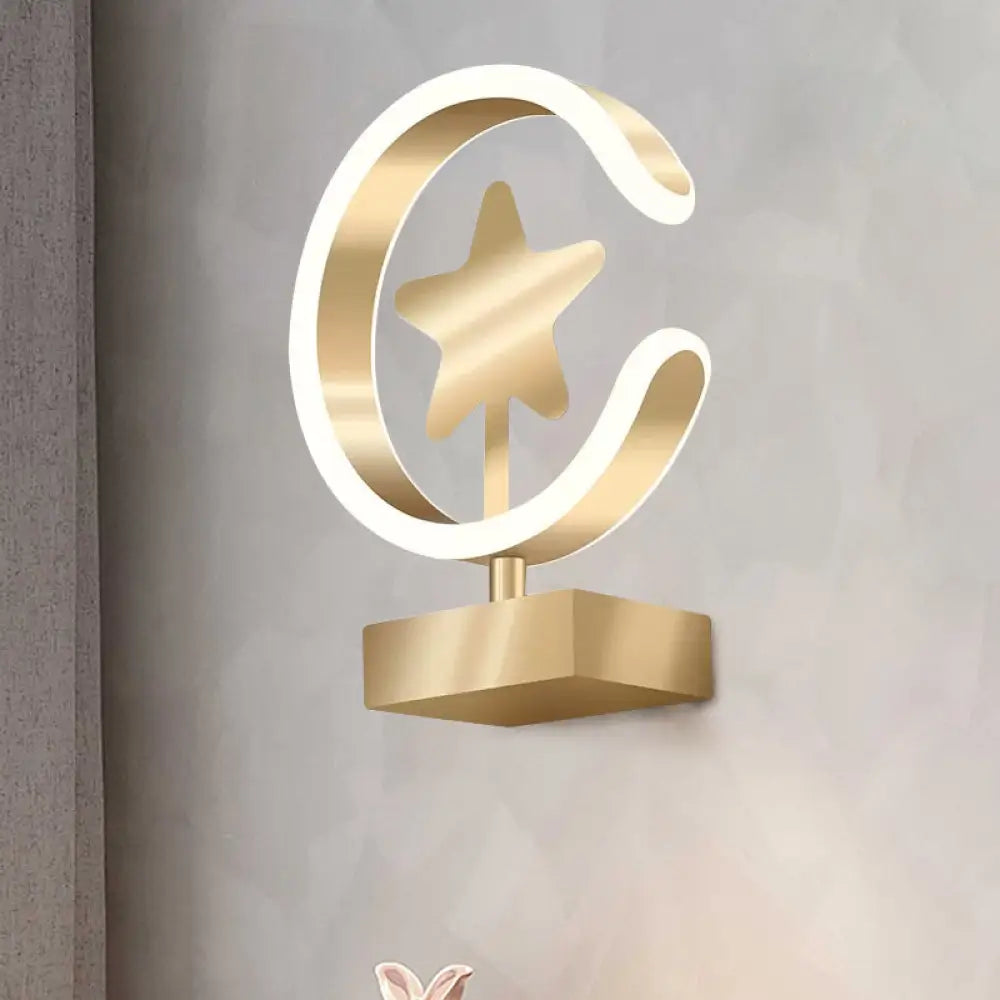 Contemporary Led Acrylic Wall Light Fixture - Gold Mount Lamp In Warm/White / Warm