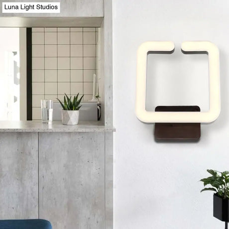Contemporary Led Acrylic Wall Sconce - Square Frame Design 1 Light Warm/White/Natural