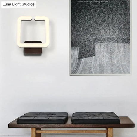 Contemporary Led Acrylic Wall Sconce - Square Frame Design 1 Light Warm/White/Natural