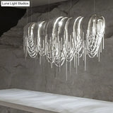 Contemporary Led Aluminum Chainmail Chandelier Pendant Light For Living Room