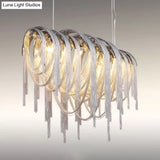 Contemporary Led Aluminum Chainmail Chandelier Pendant Light For Living Room