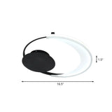Contemporary Led Bedroom Ceiling Flush Mount With Acrylic Shade In Black 16.5/20.5 Wide