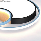 Contemporary Led Blue Flush Mount Ceiling Light - Acrylic Close-To-Ceiling Lighting